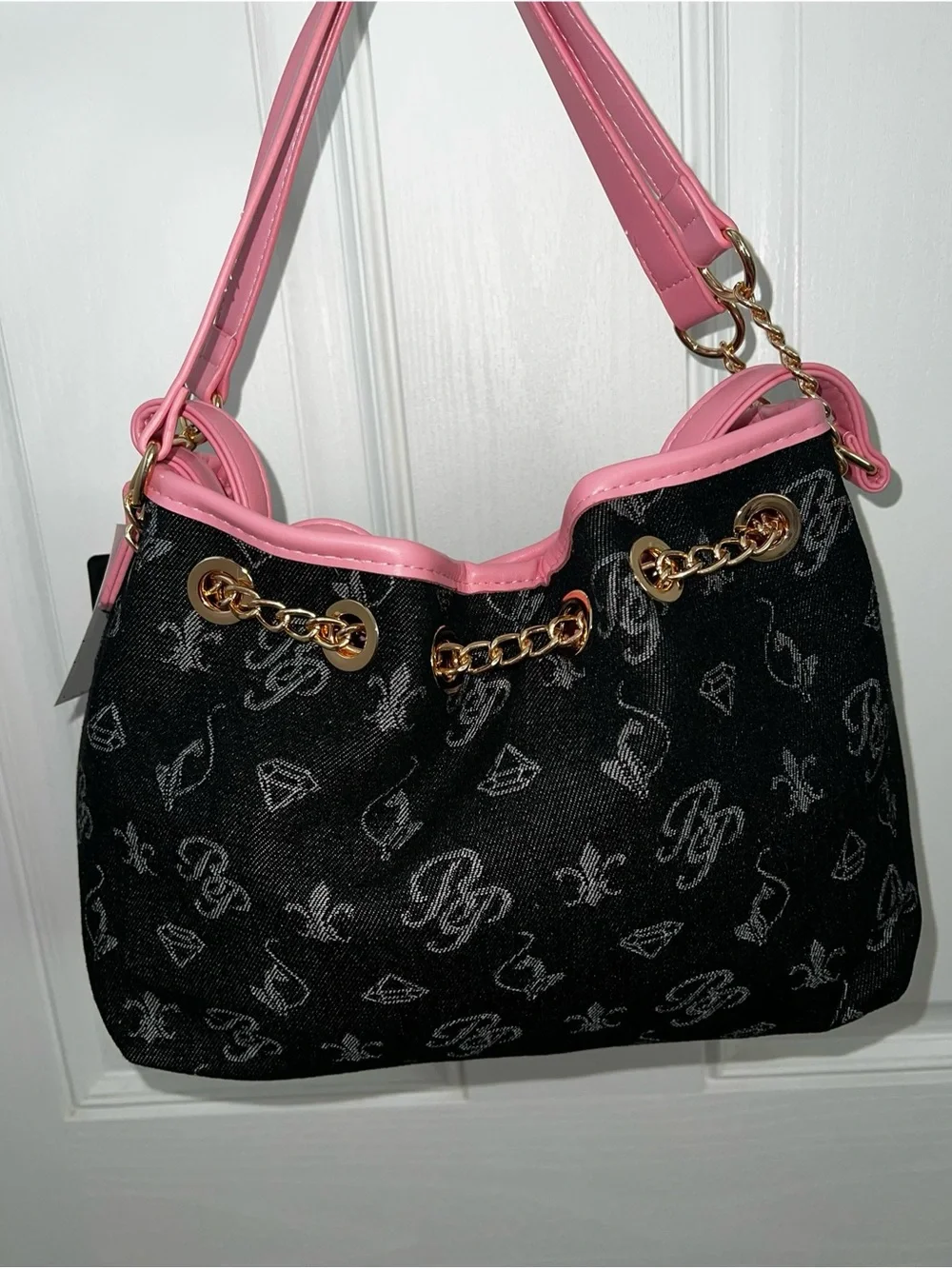 NEW HTF VIRAL BabyPhat Denim Pink tote purse